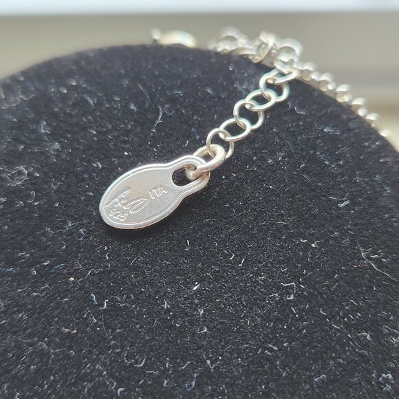 FREDERIC DUCLOS 925 Sterling Silver Copper Modernist Drop Pendant Necklace - Picture 4 of 9